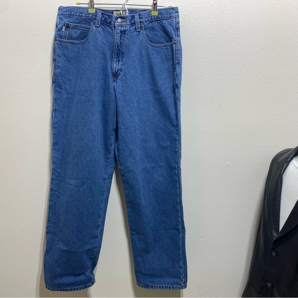 L.L. Bean Jeans Plaid Cotton Lined Relaxed Fit Men's 36X32 Cotton Blue Workwear